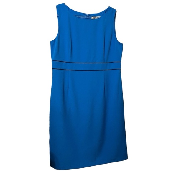 Kasper Sleeveless Cote D’Azure Contrast Waist Midi Dress Size 18 - Picture 1 of 10